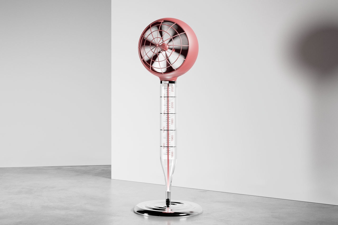 taras yoom global warming home fans furniture environment awareness art sculpture project thermometer obelisk details
