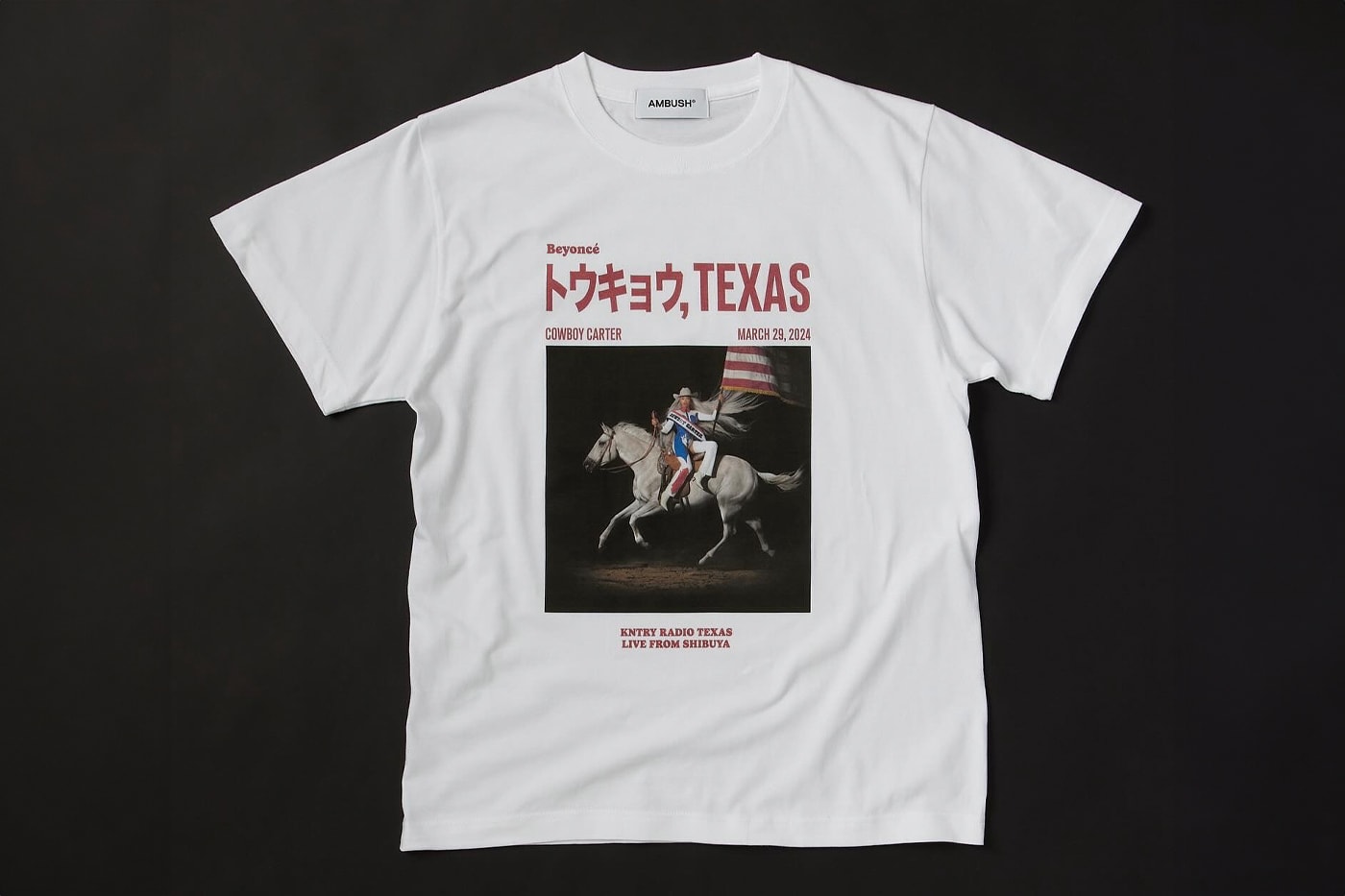 AMBUSH Links up With Beyoncé for Special Collaborative T-Shirt To Commemorate Release of 'Cowboy Carter' yoon renaissance act ii 