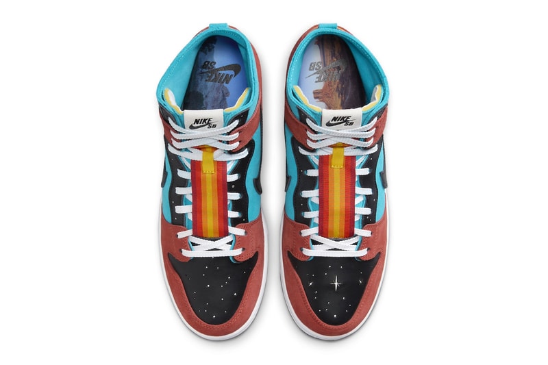 Official Look at the Di'orr Greenwood x Nike SB Dunk High turquoise Blue/Black-Rugged Orange FQ1775-400 navajo nation arizona skateboarder indigenous phoenix valleys desert