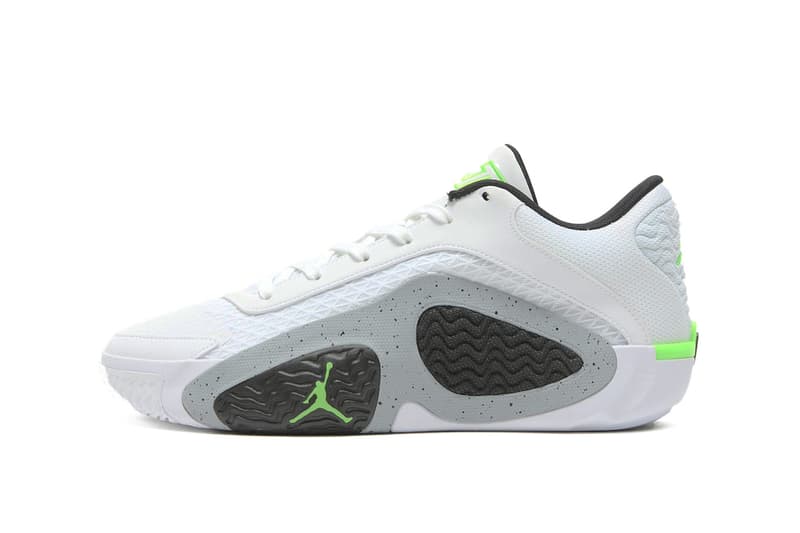 Official Look at the Jordan Tatum 2 "Neon" FJ6457-100 White/Electric Green-Black-Wolf Grey jayson tatum boston celtics deuce 