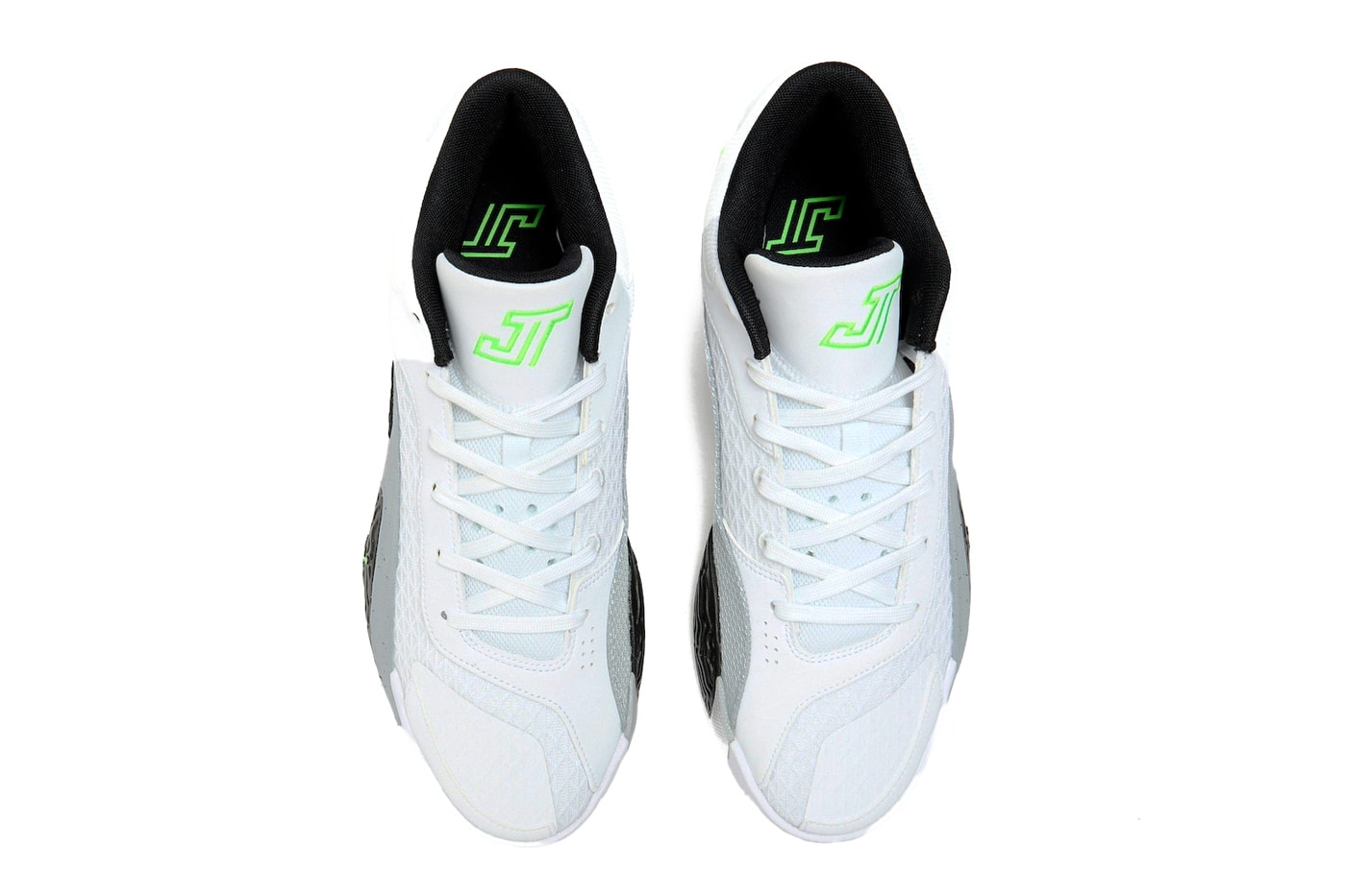 Official Look at the Jordan Tatum 2 "Neon" FJ6457-100 White/Electric Green-Black-Wolf Grey jayson tatum boston celtics deuce 