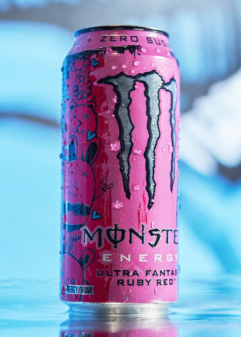Mark "Pinky" Taylor Designs Playful Cans for Monster Energy Ultra Fantasy Ruby Red
