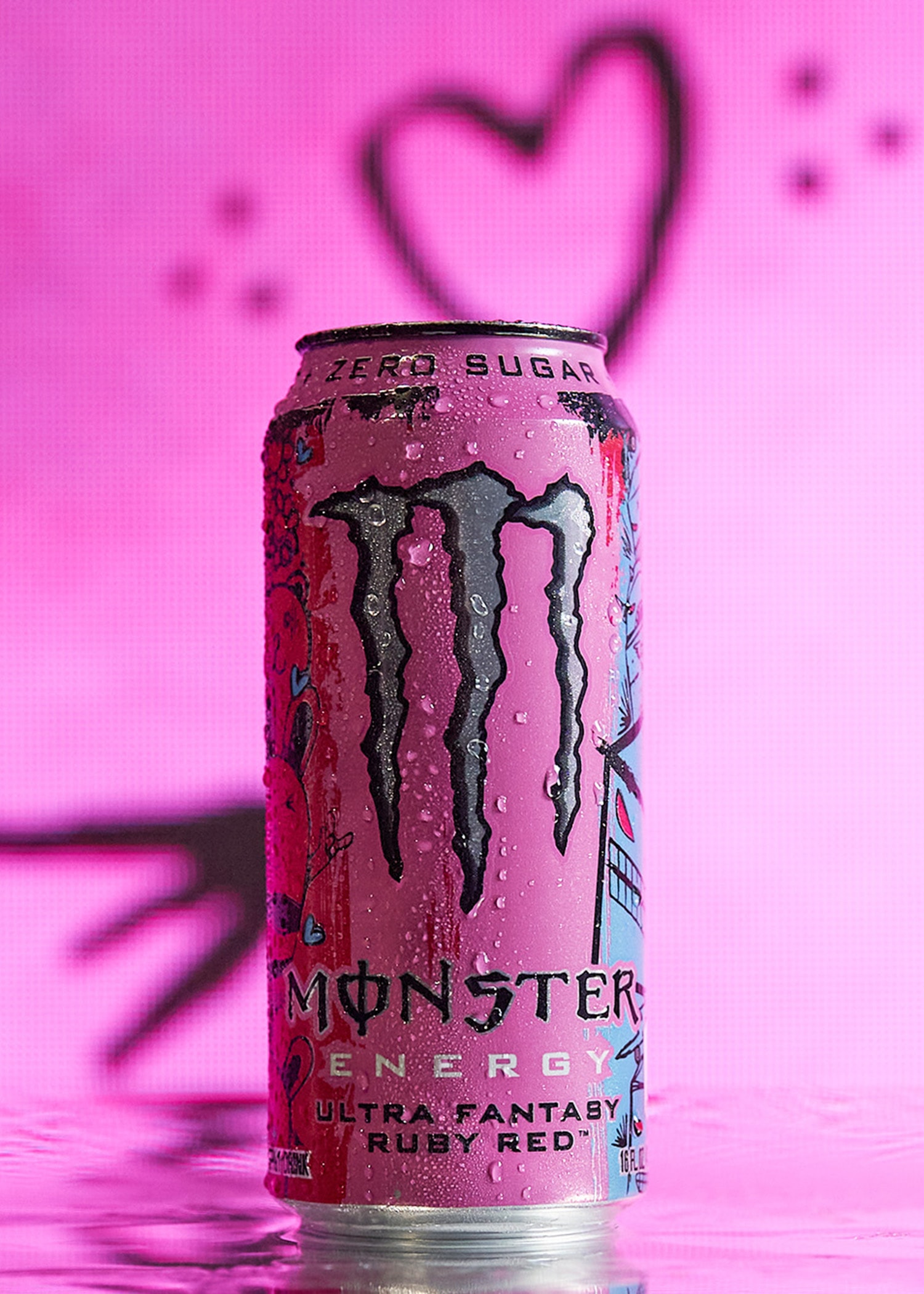 Mark "Pinky" Taylor Designs Playful Cans for Monster Energy Ultra Fantasy Ruby Red
