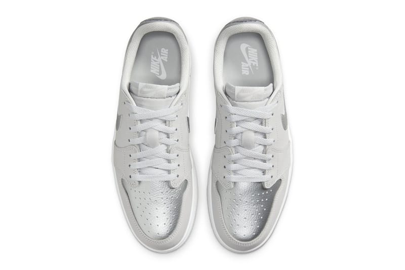 white jordans silver glitter