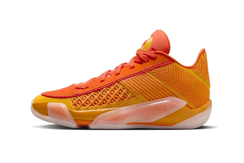 Shine Bright in the Air Jordan 38 Low "Sunshine" FV3945-700 Release info spring 2024 basketball jordan brand michael jordan shoe Taxi/Safety Orange-Sail-Tour Yellow