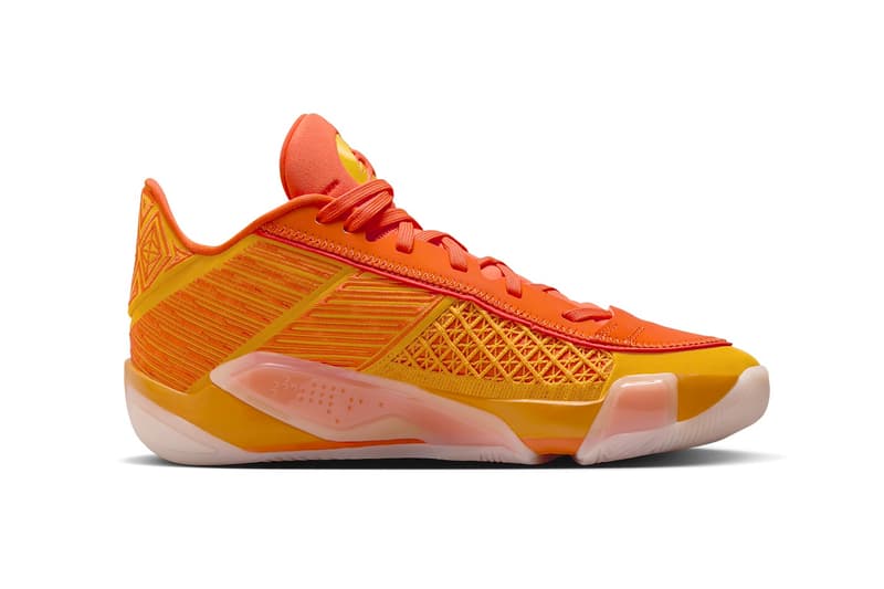 Shine Bright in the Air Jordan 38 Low "Sunshine" FV3945-700 Release info spring 2024 basketball jordan brand michael jordan shoe Taxi/Safety Orange-Sail-Tour Yellow