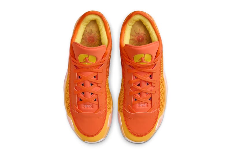 Shine Bright in the Air Jordan 38 Low "Sunshine" FV3945-700 Release info spring 2024 basketball jordan brand michael jordan shoe Taxi/Safety Orange-Sail-Tour Yellow