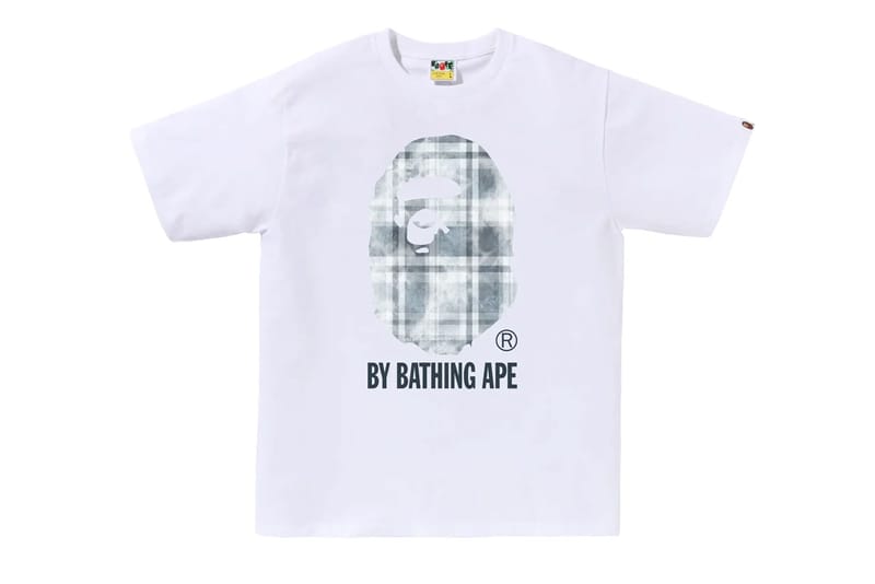 BAPE Logo Check College Tee White/Red