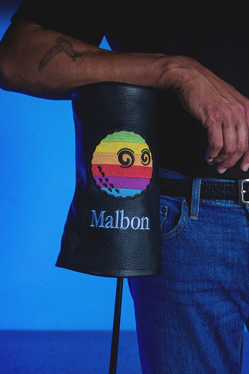 beams malbon golf apple collection collaboration polo mock neck crewneck sweater shorts hat headcover shoe bag