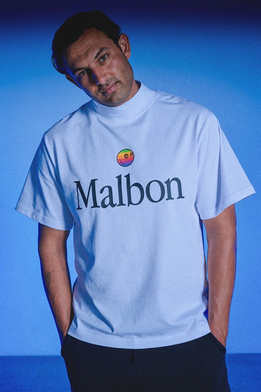beams malbon golf apple collection collaboration polo mock neck crewneck sweater shorts hat headcover shoe bag