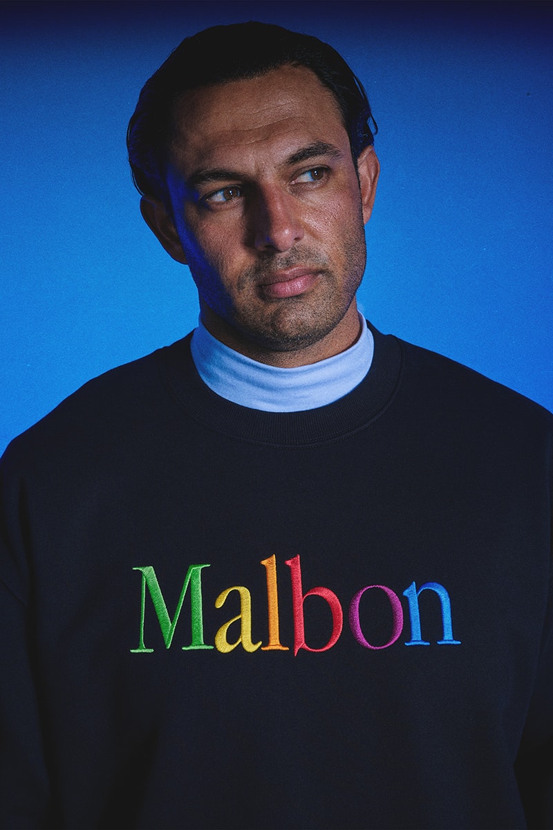 beams malbon golf apple collection collaboration polo mock neck crewneck sweater shorts hat headcover shoe bag