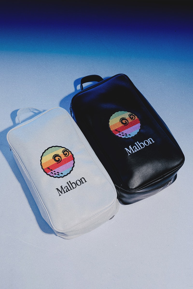 beams malbon golf apple collection collaboration polo mock neck crewneck sweater shorts hat headcover shoe bag
