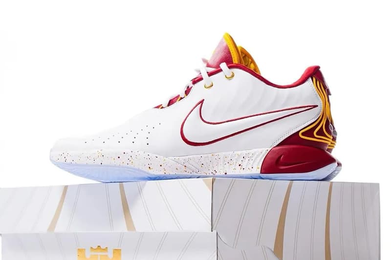 Bronny's USC Basketball Team Receives Two Custom Pairs of Nike LeBron 21 PEs lebron james king james beats red white gold yellow trojans university of southern california swoosh usc hoops