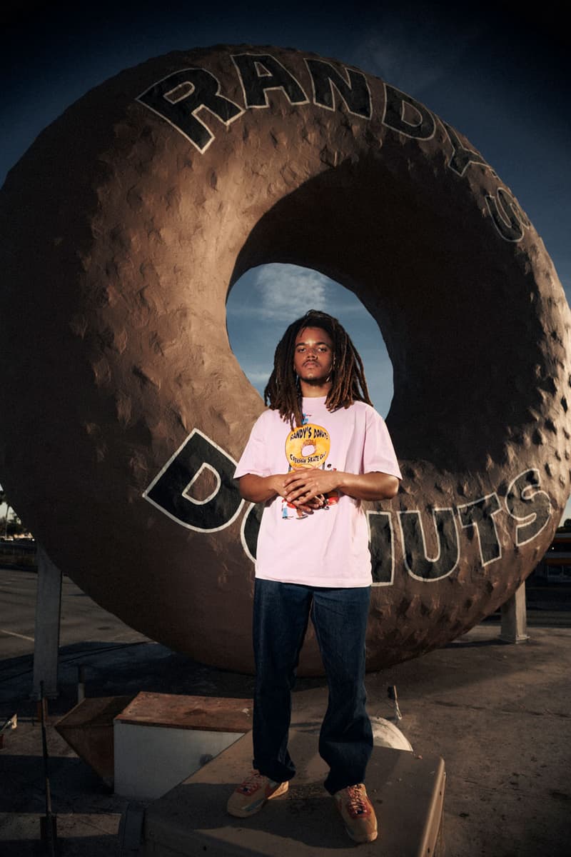 Crenshaw Skate Club Links Up With Los Angeles Landmark, Randy's Donuts collab capsule collection shop price tee skateboard deck graphic design la tobey mcintosh founder