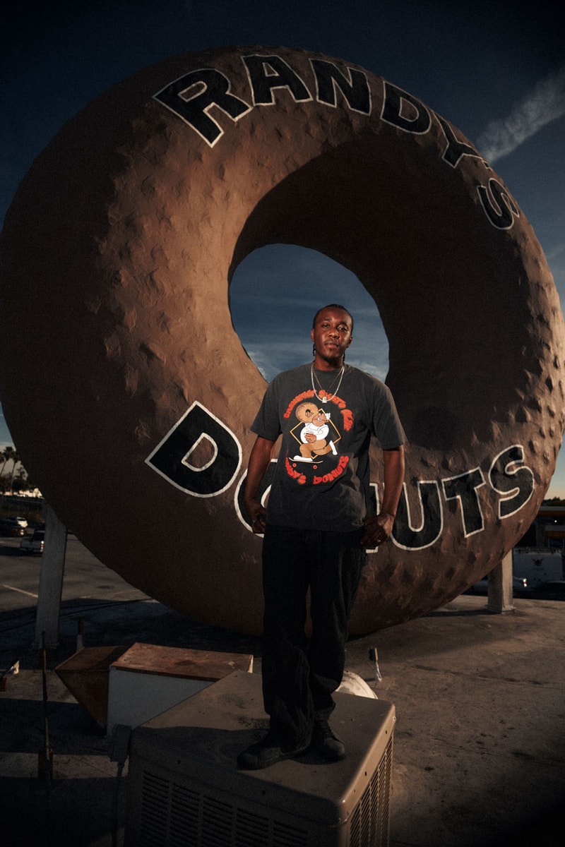 Crenshaw Skate Club Links Up With Los Angeles Landmark, Randy's Donuts collab capsule collection shop price tee skateboard deck graphic design la tobey mcintosh founder