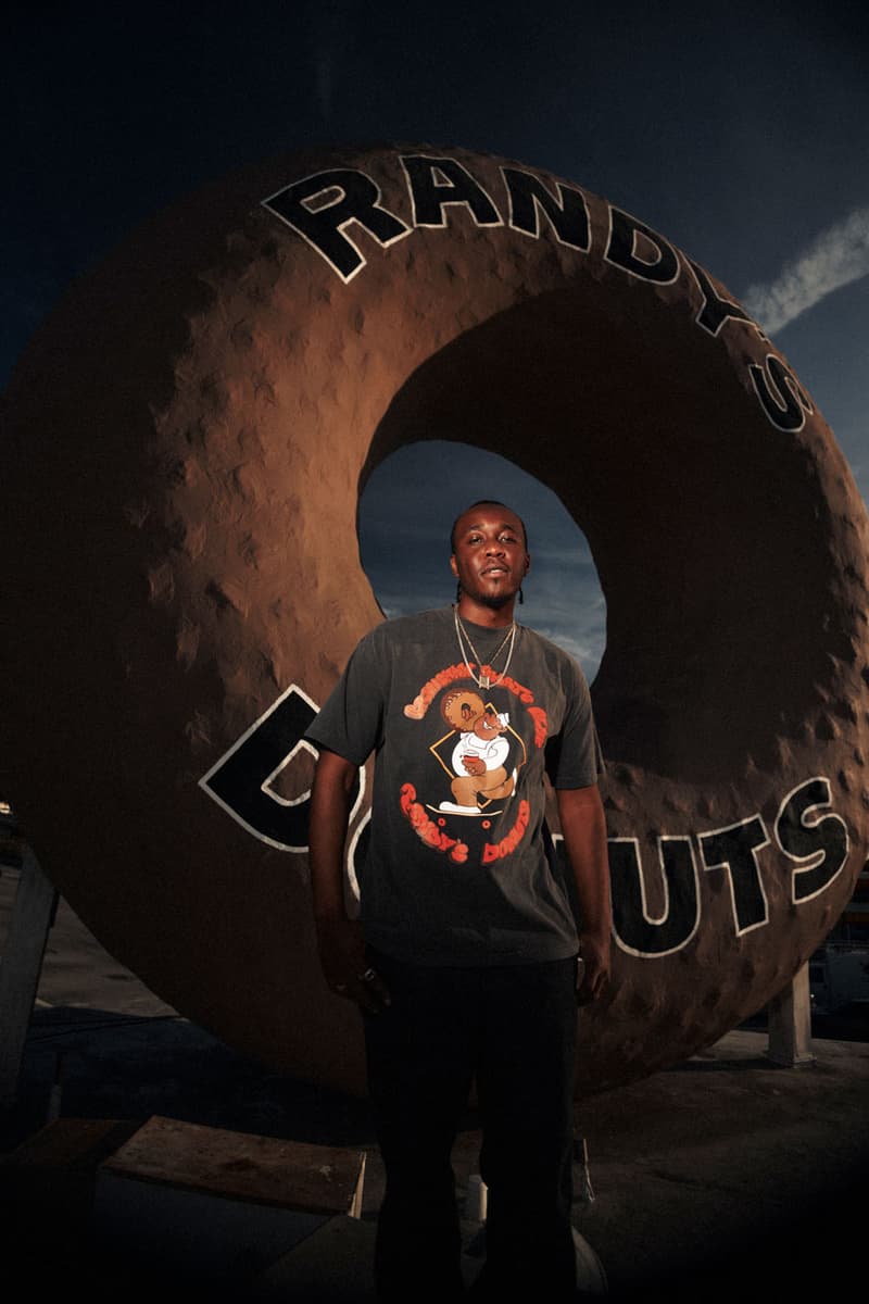 Crenshaw Skate Club Links Up With Los Angeles Landmark, Randy's Donuts collab capsule collection shop price tee skateboard deck graphic design la tobey mcintosh founder