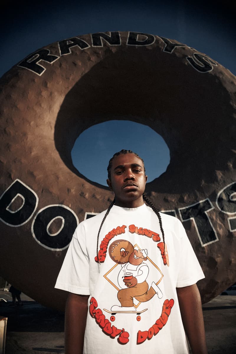 Crenshaw Skate Club Links Up With Los Angeles Landmark, Randy's Donuts collab capsule collection shop price tee skateboard deck graphic design la tobey mcintosh founder