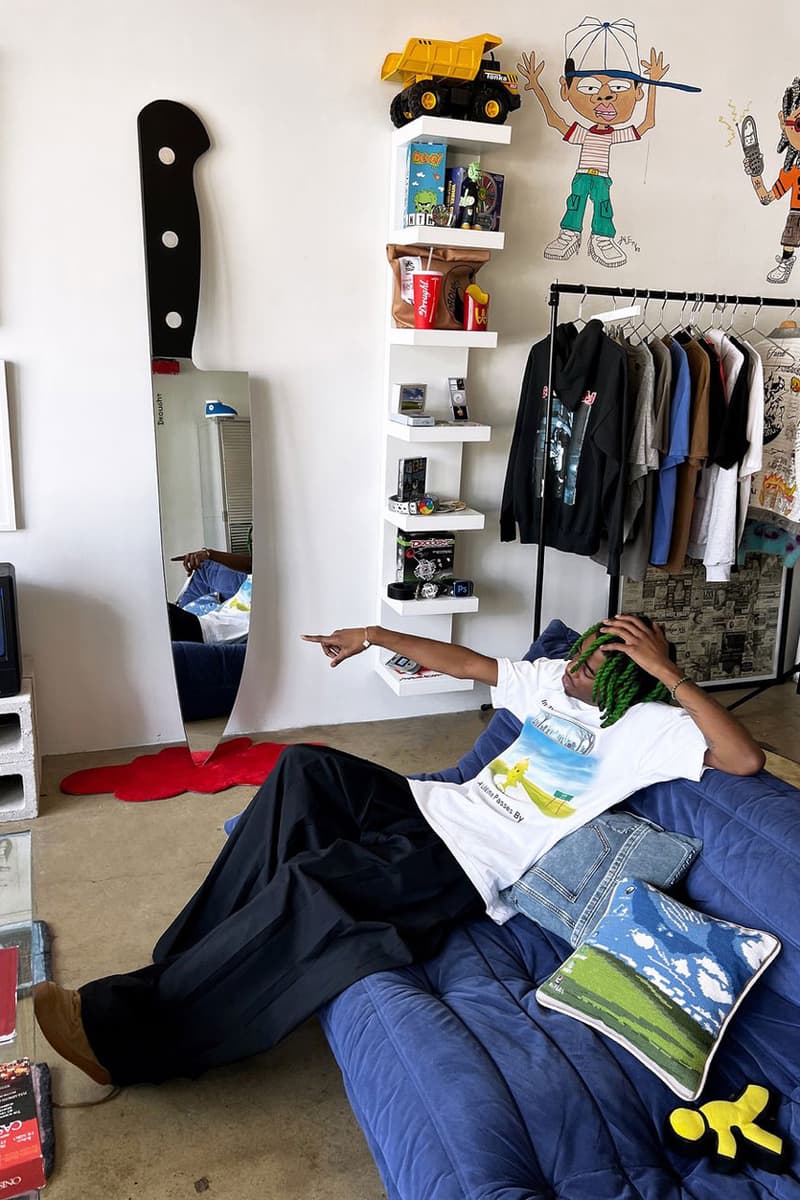 Look Sharp in Drought's Knife Mirror jake olshan blood rug los angeles instagram viral design tiktok internet bracelet web surfer cutting edge looking good best revenge art