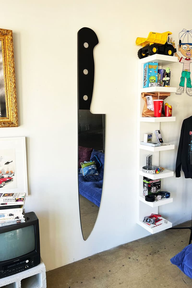 Look Sharp in Drought's Knife Mirror jake olshan blood rug los angeles instagram viral design tiktok internet bracelet web surfer cutting edge looking good best revenge art