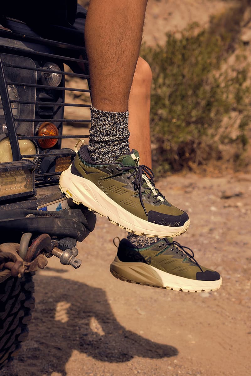 end. retailer hoka sneaker footwear off-road collaboration debut partnership campaign two piece collection capsule streetwear uk lifestyle functional