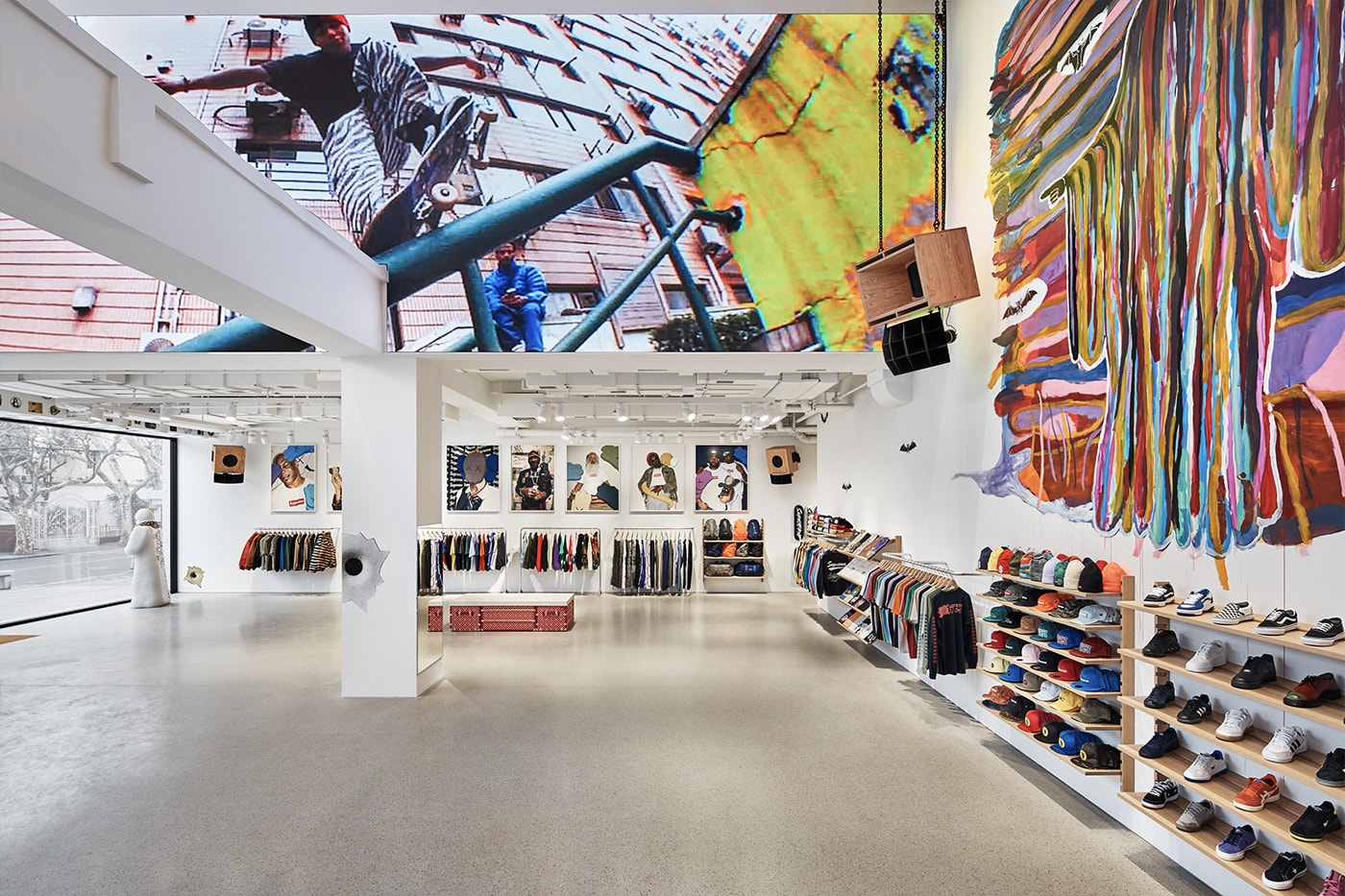 An Exclusive Look at the Supreme Shanghai Store march 2024 opening inside look interior china wechat box t-shirts streetwear mark gonzales nate lowman