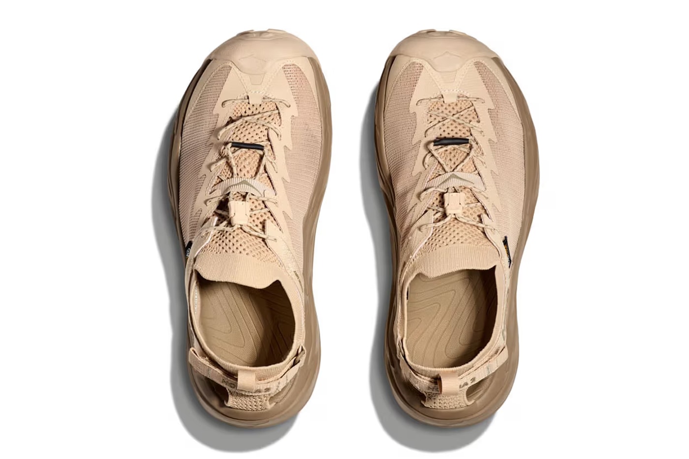 HOKA Presents Hopara 2 Sandal footwear release dune price colorway tan black white usd link performance sustainability upper mesh cordura fabric mule sneaker 