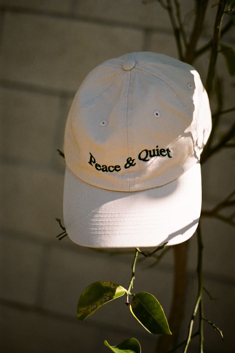 Museum of Peace & Quiet Prioritizes Wellness in First SS24 Drop collection capsule spring summer 2024 release link delivery price website hbx and hoodie crewneck sweatpants graphic mind body loungewear sleep set tracksuit green blue peace candle home goods ashtray tote bag