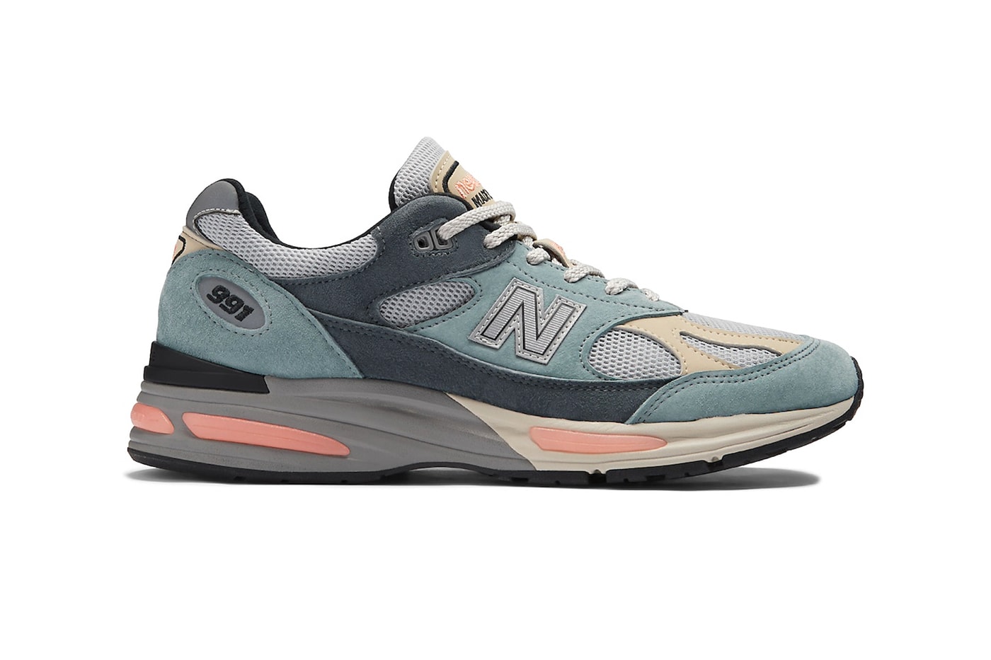 Official Look at the New Balance 991v2 "Silver Blue" U991SG2 Silver Blue/Turbulence-Quiet Grey march 2024 spring running shoe dad shoe leather suede