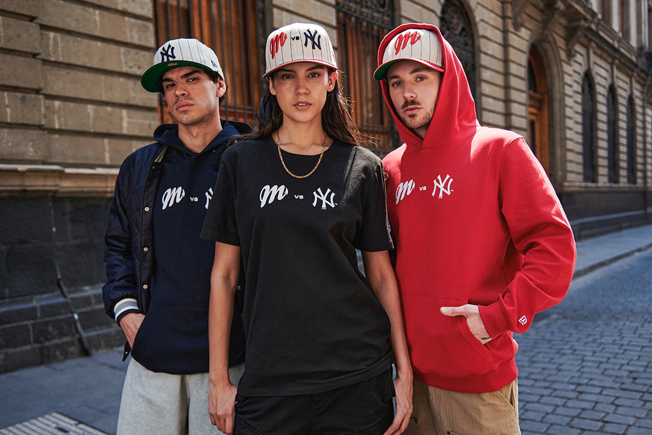 new york yankees Diablos Rojos del Mexico baseball exhibition series mlb city apparel collaboration hats t shirts sweatshirts