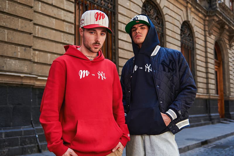 new york yankees Diablos Rojos del Mexico baseball exhibition series mlb city apparel collaboration hats t shirts sweatshirts