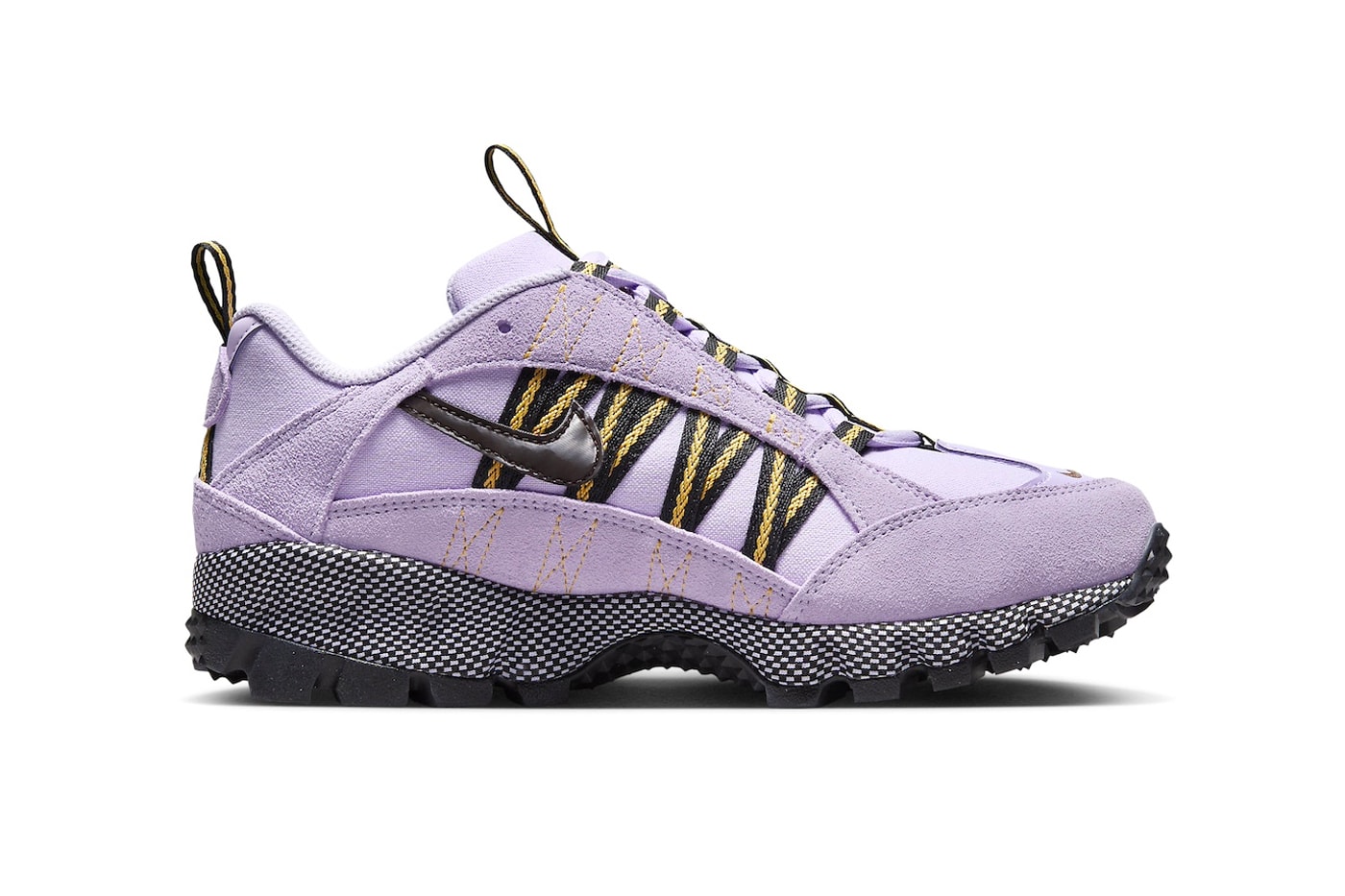 Nike Air Humara Gets Ready for the Warmer Seasons With "Violet Hash" FB9982-500 Release Info summer 2024 Violet Ash/Elemental Gold-Baroque Brown-Black hiking outdoor shoe sneakers swoosh
