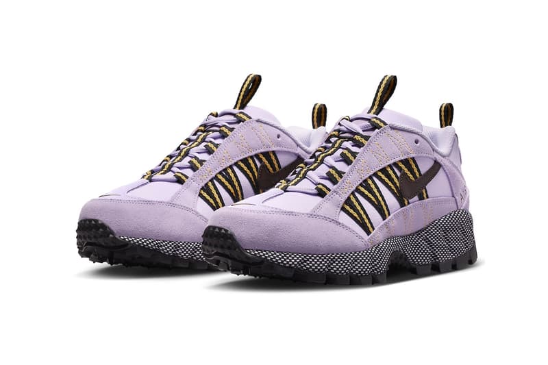 Nike Air Humara Gets Ready for the Warmer Seasons With "Violet Hash" FB9982-500 Release Info summer 2024 Violet Ash/Elemental Gold-Baroque Brown-Black hiking outdoor shoe sneakers swoosh