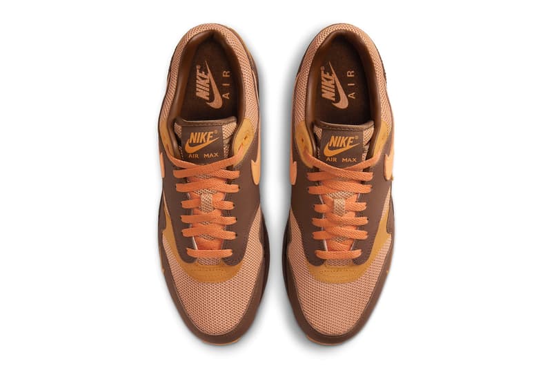 Official Look at the Nike Air Max 1 "King's Day" Cacao Wow/Bright Mandarin-Amber Brown-Monarch-Earth HF7346-200 release info spring 2024 swoosh