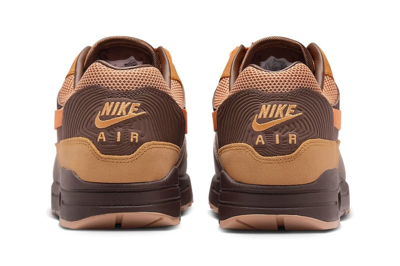 Official Look at the Nike Air Max 1 "King's Day" Cacao Wow/Bright Mandarin-Amber Brown-Monarch-Earth HF7346-200 release info spring 2024 swoosh