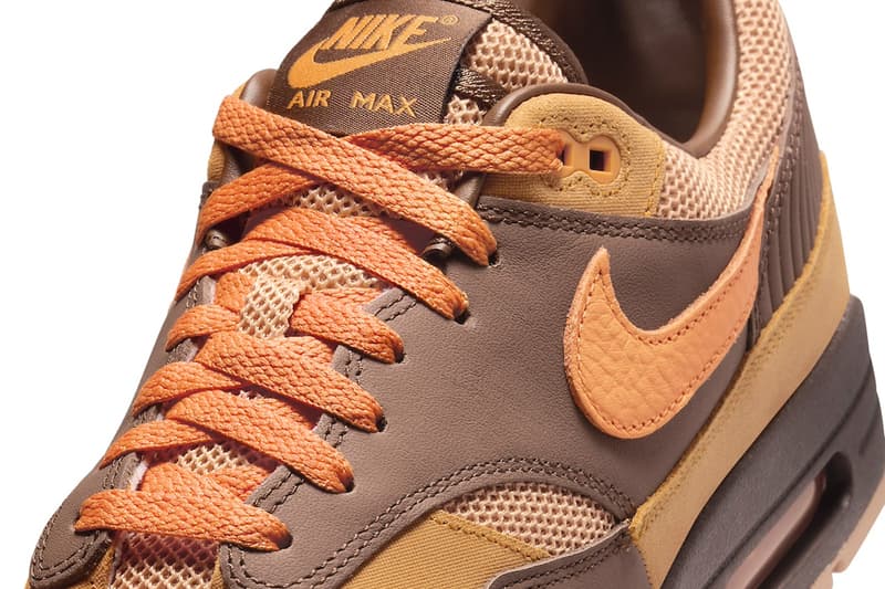 Official Look at the Nike Air Max 1 "King's Day" Cacao Wow/Bright Mandarin-Amber Brown-Monarch-Earth HF7346-200 release info spring 2024 swoosh