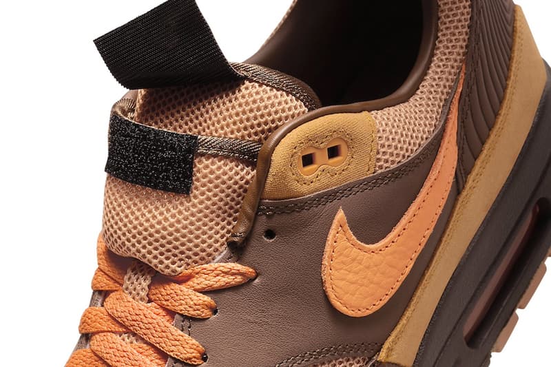Official Look at the Nike Air Max 1 "King's Day" Cacao Wow/Bright Mandarin-Amber Brown-Monarch-Earth HF7346-200 release info spring 2024 swoosh