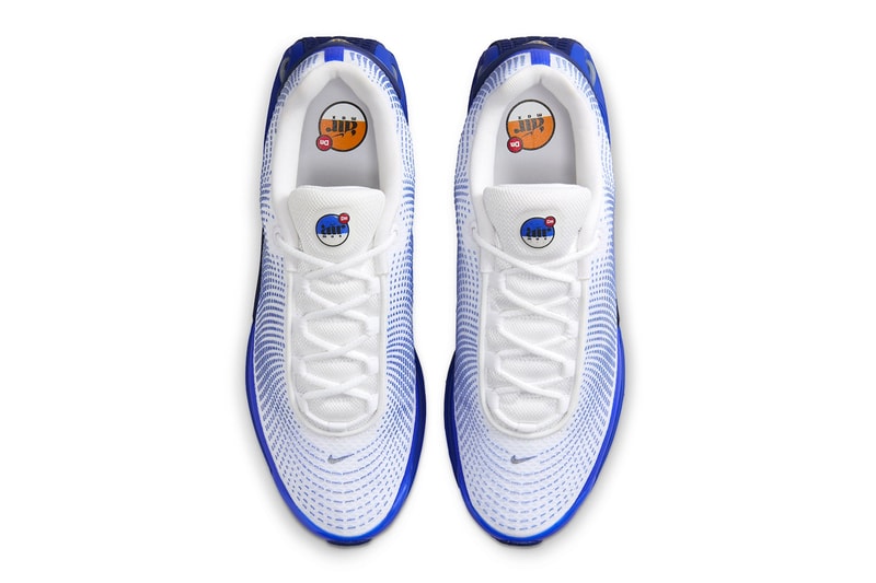 Official Look at the Nike Air Max Dn "White/Racer Blue" White/Blue Void-Racer Blue DV3337-102 swoosh technical mesh sneaker
