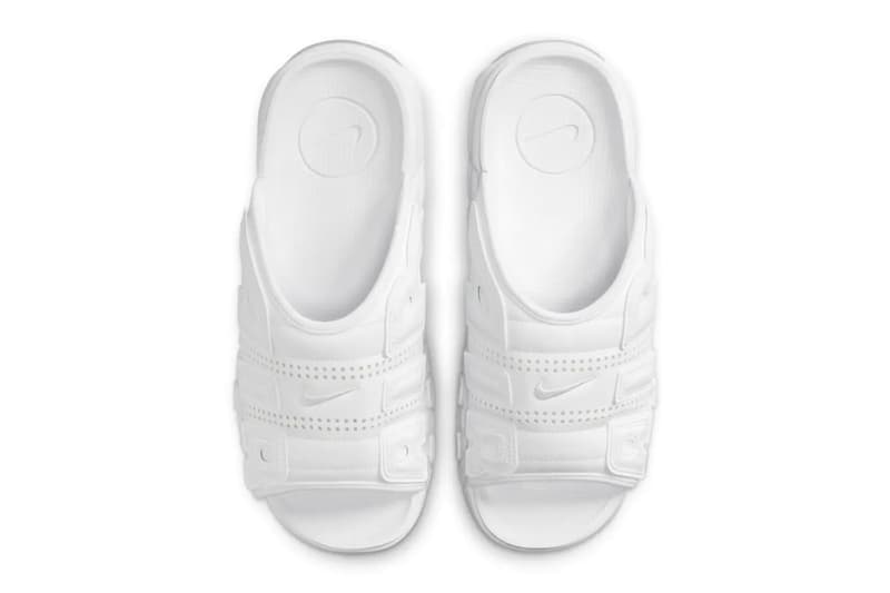 Official Look a the Nike Air More Uptempo Slide "Triple White" FD9883-101 sandals pool beach flip flop alternatives retro basketball