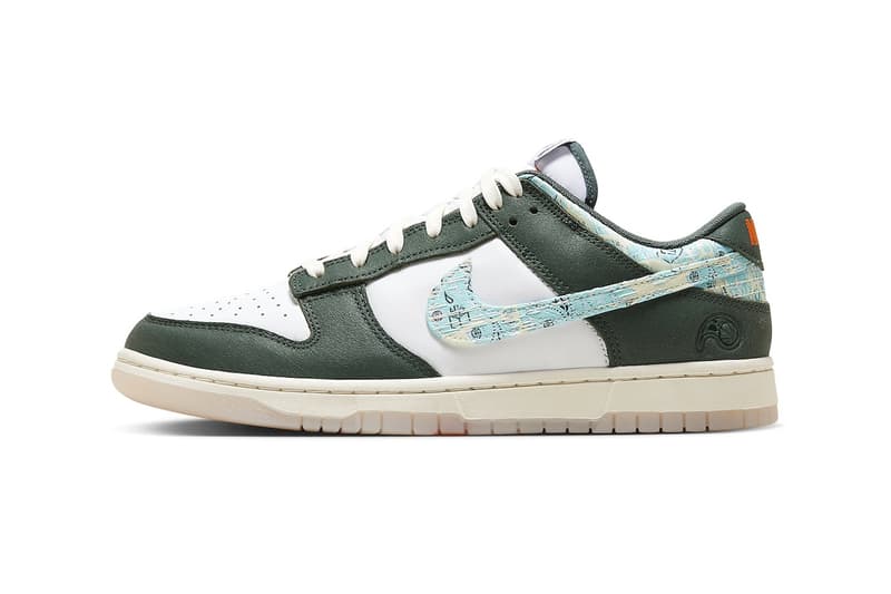 Official Look at the Nike Dunk Low "Hoops Fireball" HF5693-141 Sail/Blue-Gorge Green-White low tops swoosh shoes footwear