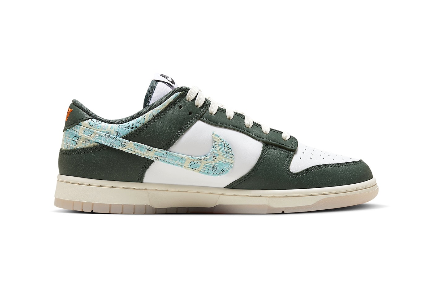 Official Look at the Nike Dunk Low "Hoops Fireball" HF5693-141 Sail/Blue-Gorge Green-White low tops swoosh shoes footwear
