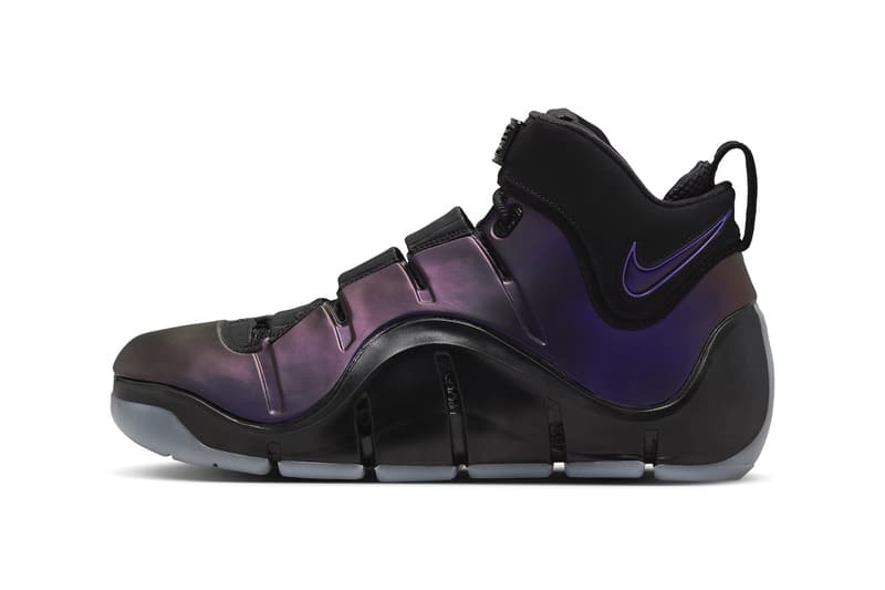 Official Look at the Nike LeBron 4 "Eggplant" Black/Varsity Purple-Blue Tint FN6251-001 lebron james king james los angeles lakers