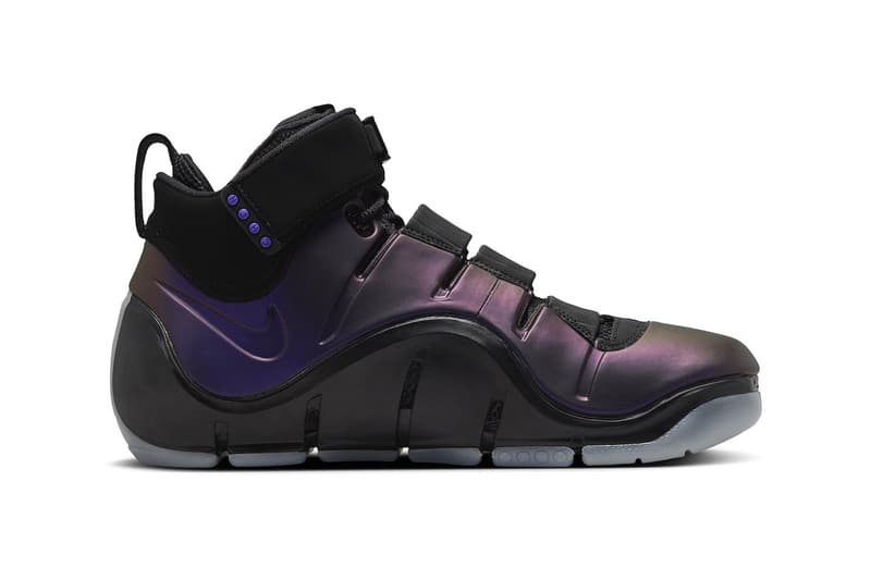 Official Look at the Nike LeBron 4 "Eggplant" Black/Varsity Purple-Blue Tint FN6251-001 lebron james king james los angeles lakers