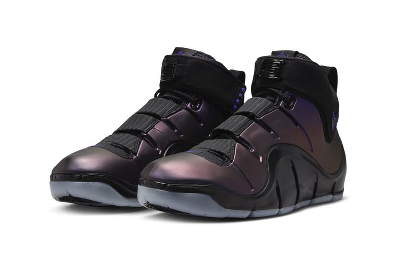 Official Look at the Nike LeBron 4 "Eggplant" Black/Varsity Purple-Blue Tint FN6251-001 lebron james king james los angeles lakers