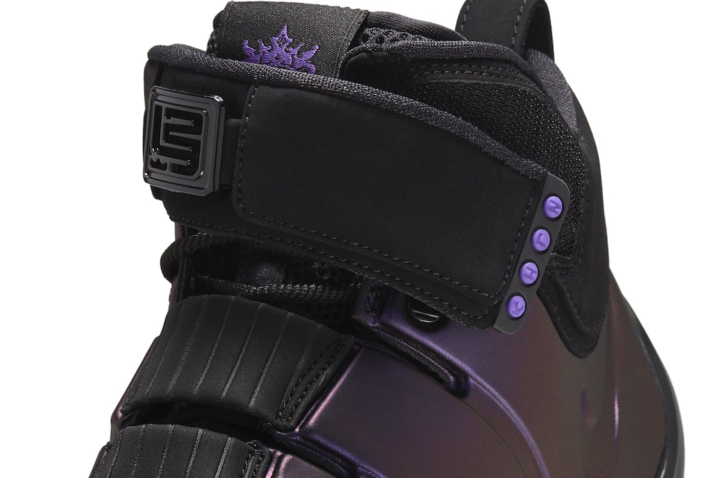Official Look at the Nike LeBron 4 "Eggplant" Black/Varsity Purple-Blue Tint FN6251-001 lebron james king james los angeles lakers