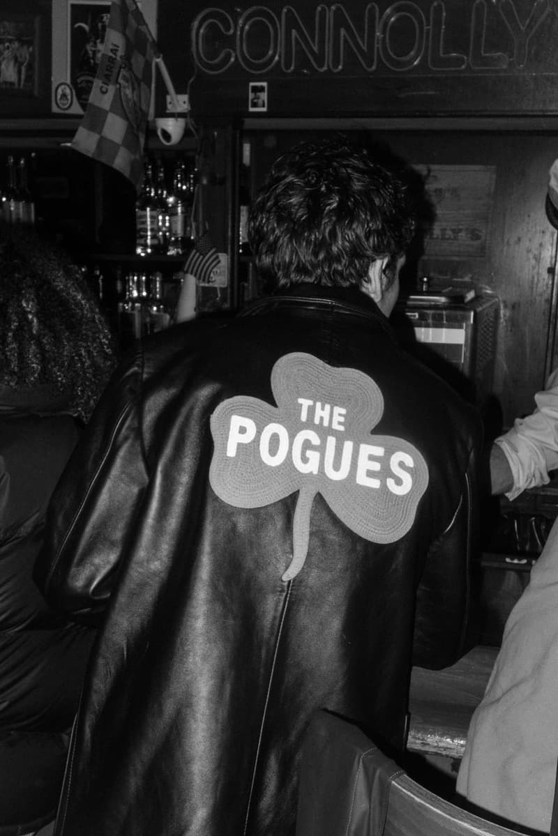 NOAH x The Pogues pays homage to united kingdom london st patricks day march capsule collab shane macgowan link usd price jacket leather hat zippo lighter graphics band music