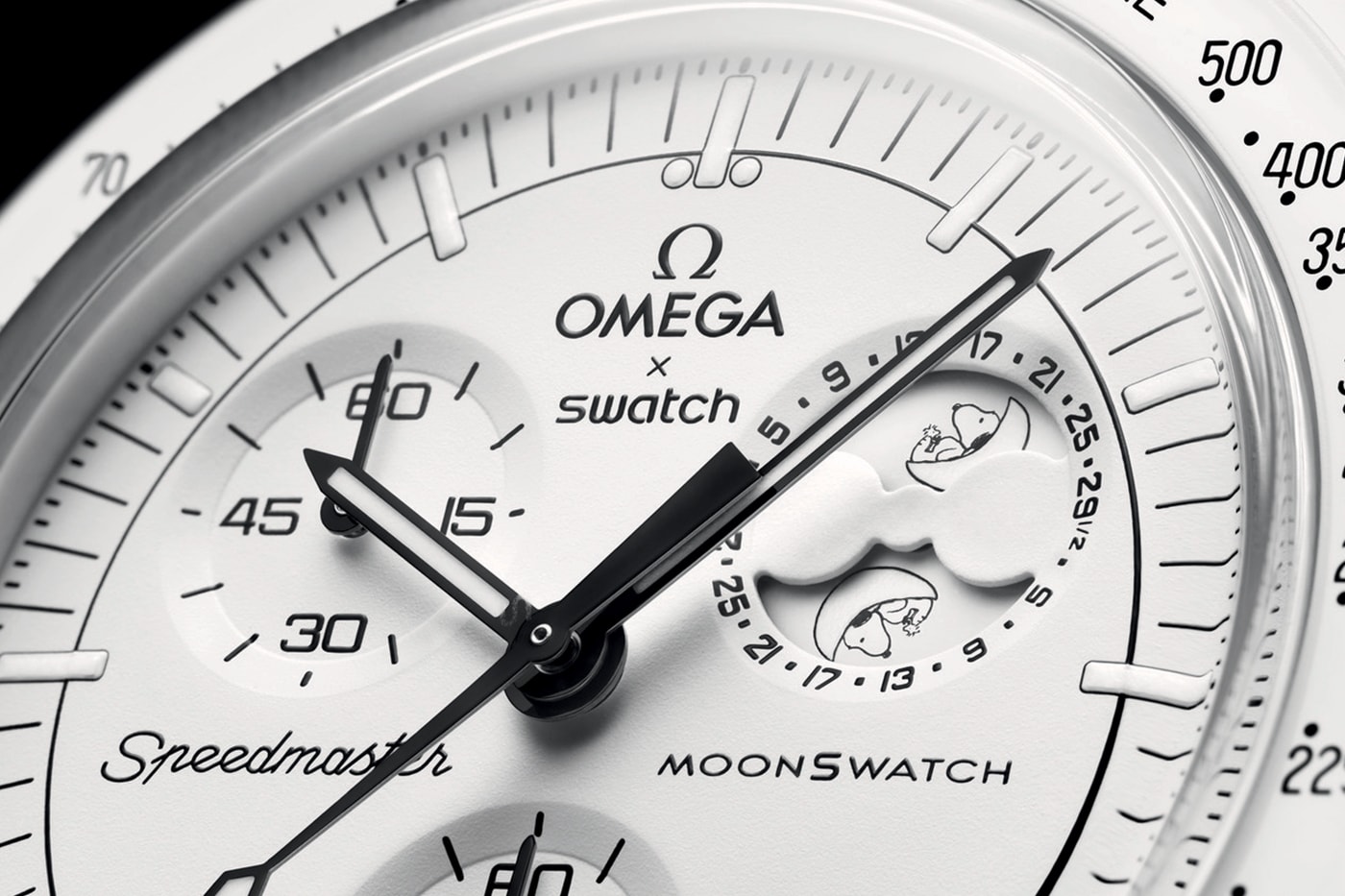 OMEGA Swatch "Mission to the Moonphase" MoonSwatch Snoopy  Moon Phase Chronograph Release Info