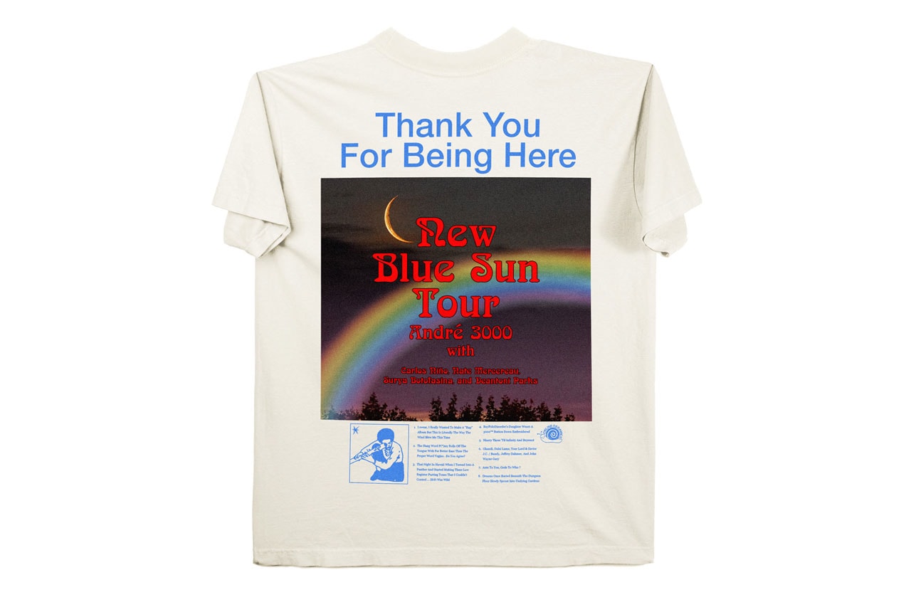 Online Ceramics x André 3000 Is Music to Our Ears three 3 stacks new blue sun album stream link purchase price graphic hoodie tee shirt collab collaboration capsule collection 