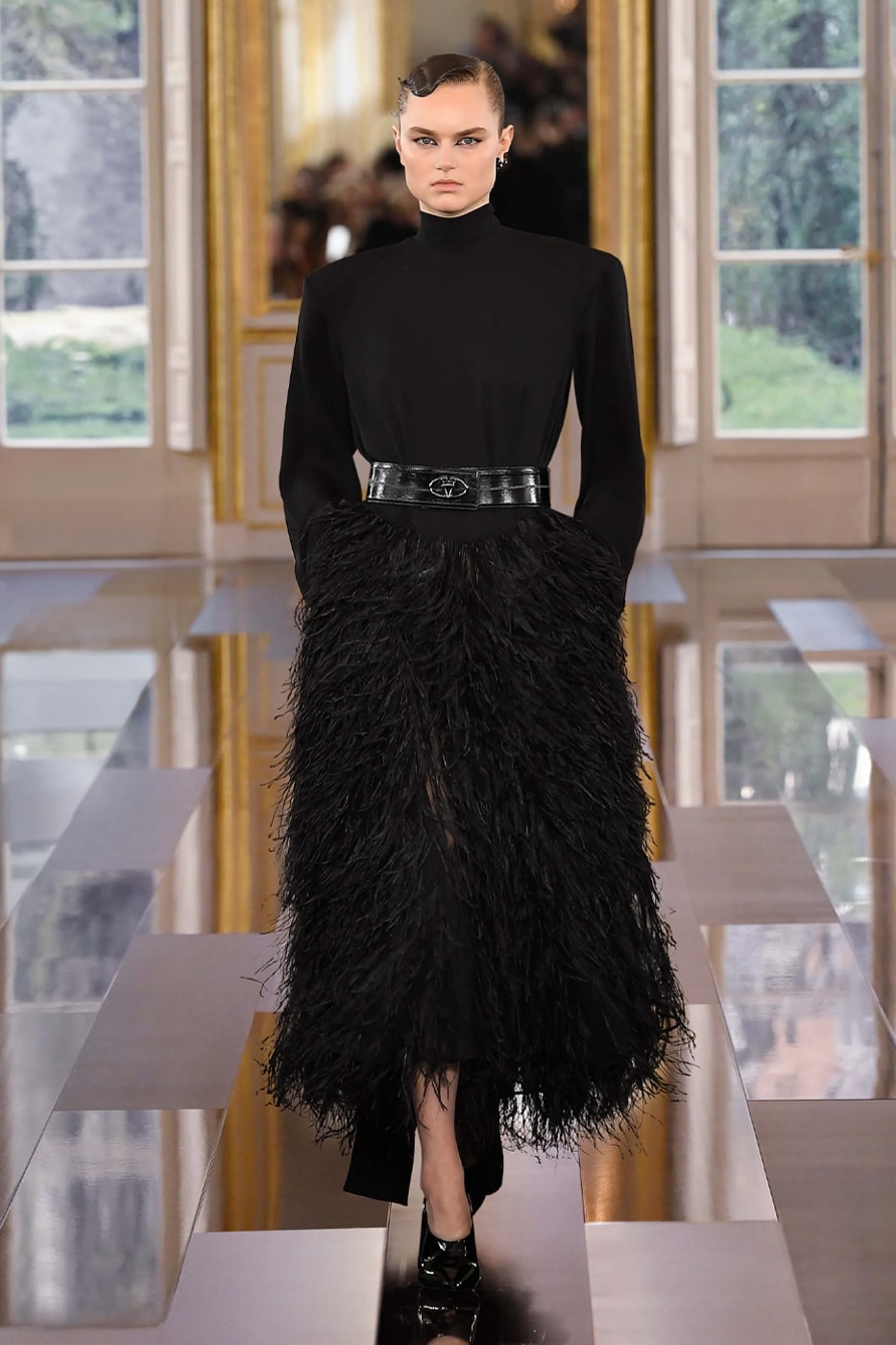 Pierpaolo Piccioli Says Black Is the New Pink for Valentino FW24 fall winter 2024 paris fashion week collection its' the color of these times all-black collection