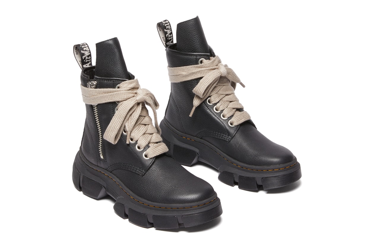 リック・オウエンス x ドクターマーチンから2024年のコラボレーション第2弾が到着 Rick Owens x Dr. Martens 1460 Jumbo Lace Ro Dmxl Black Lunar & 1918 Dmxl Ro Black Lunar release 2024 info