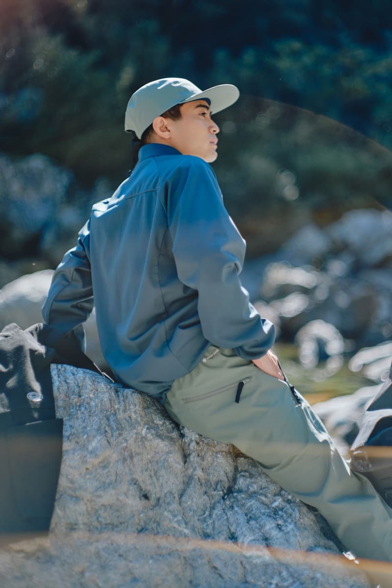 Snow Peak Unveils First GORE-TEX Collection capsule release drop price waterproof jacket rain pants hat cap japan japanese outerwear label brand headwear color green wind goretex fabric recycled 